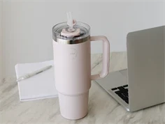 AYA&IDA soft rose termokop med sugerør 885ml